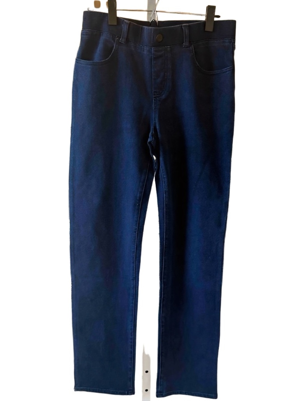 Betabrand Navy Straight-Leg Jeans